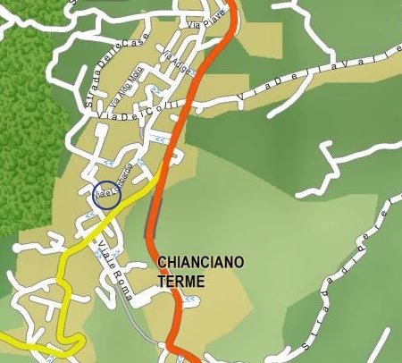 Hotel Cristallo on the map of Chianciano Terme, Tuscany
